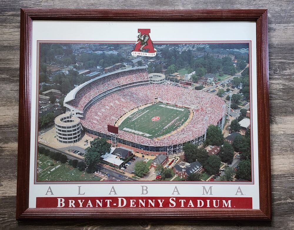 Vintage University Of Alabama Bryant-Denny Stadium Frame 26"X22" Wall Decor